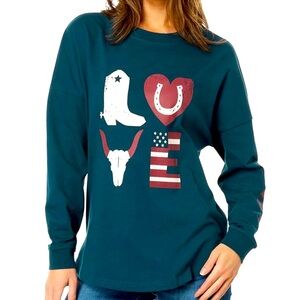 ARIAT NWT LOVE OVERSIZED TEE in XL